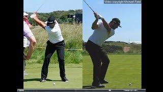 Jon Rahm golf swing  Long Iron faceon amp downtheline July 2017 [upl. by Geno]