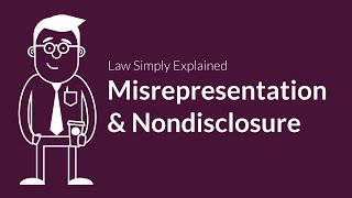 Misrepresentation and Nondisclosure  Contracts  Defenses amp Excuses [upl. by Dowd]