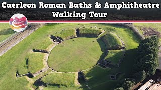 CAERLEON ROMAN BATHS amp AMPHITHEATRE WALES  Walking Tour  Pinned on Places [upl. by Golightly]