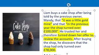 How to apply misrepresentation Liam cupcake scenario [upl. by Jephthah]