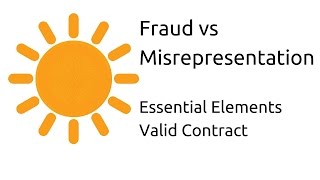 Fraud vs Misrepresentation  Other Essential Elements of a Valid Contract  CA CPT  CS amp CMA [upl. by Anisamoht]